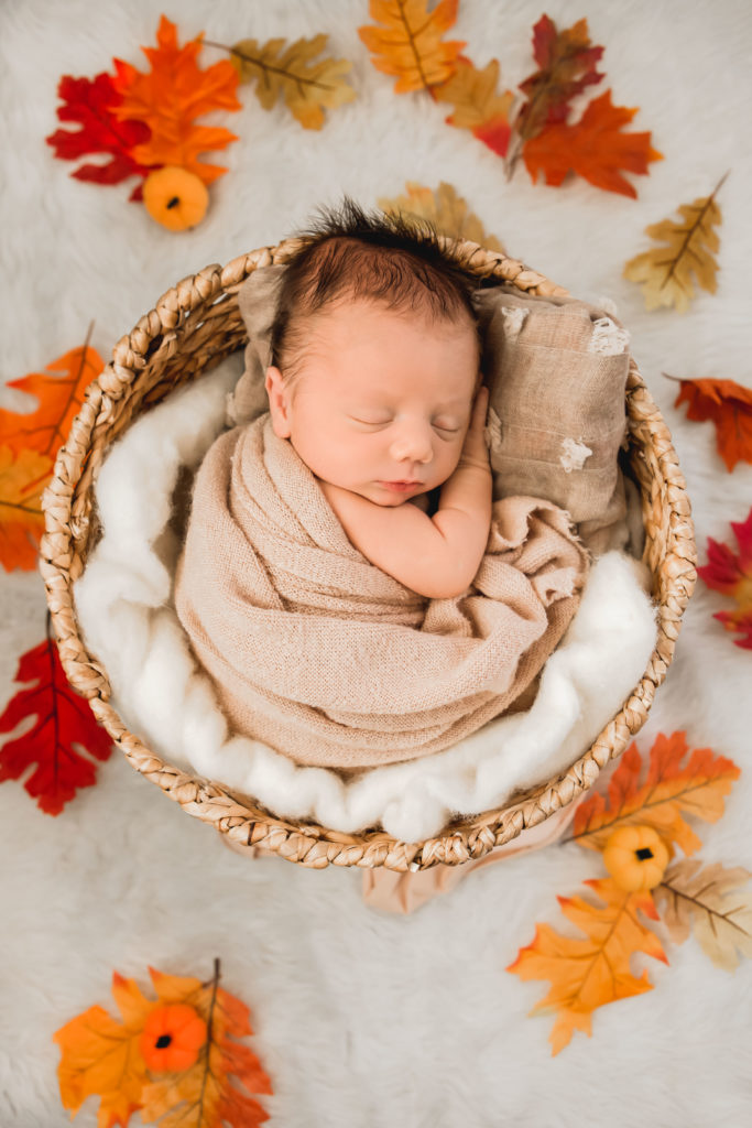 Fall inspired newborn photography session
